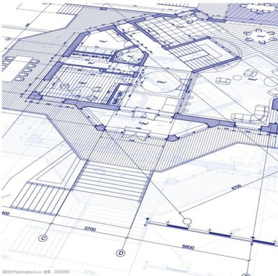 别墅建筑工程图矢量图