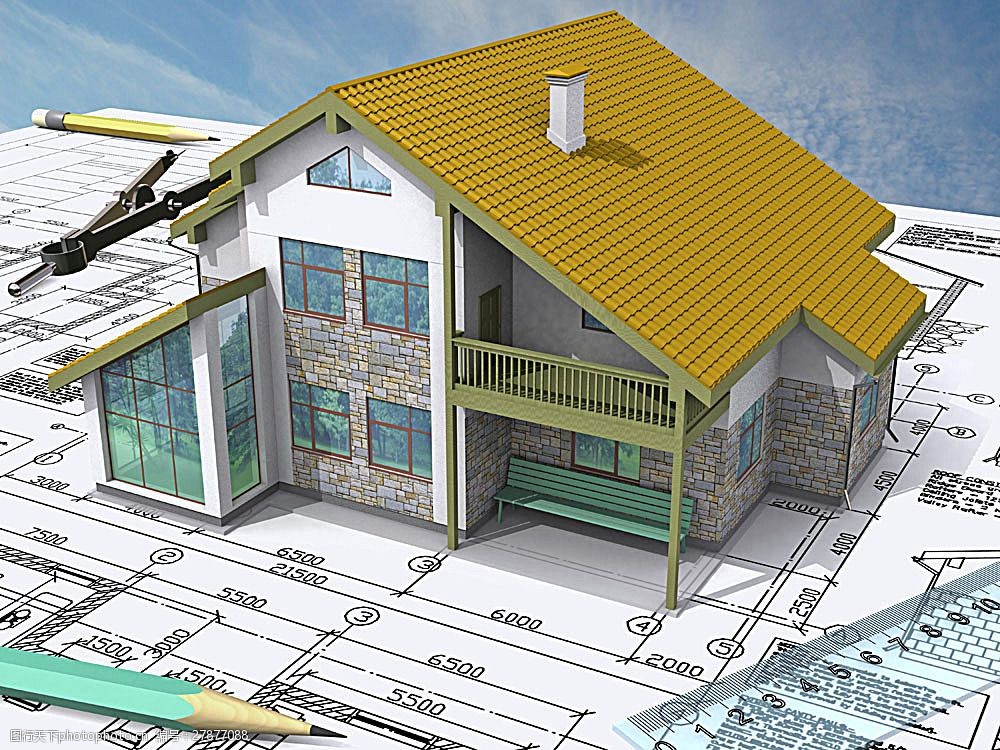 3D房屋模型与建筑图纸